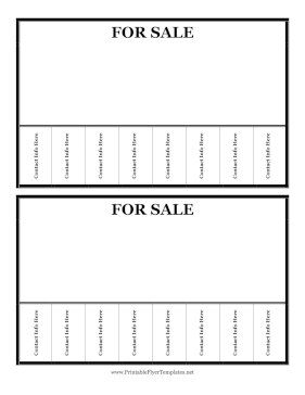 For Sale Flyer 2 Per Page Printable Template