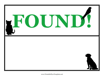 Found Pet Flyer Printable Template