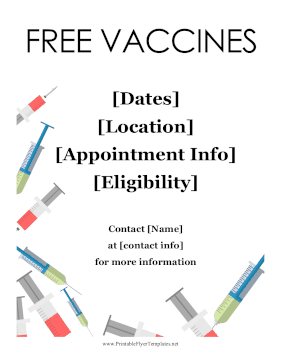 Free Vaccines Printable Template