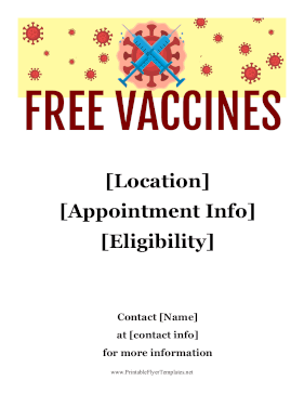Free Vaccines Covid Printable Template