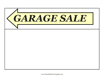 Garage Sale Flyer Left Printable Template