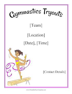 Gymnastics Tryouts Printable Template