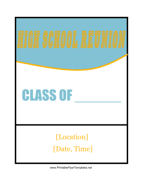 High School Reunion Flyer Printable Template