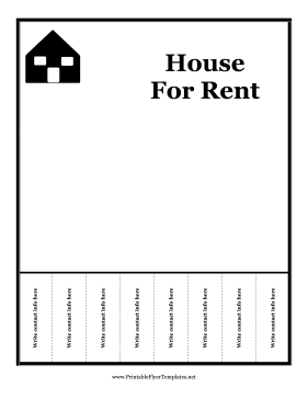 House For Rent Flyer Printable Template