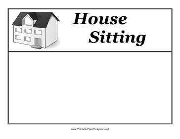 Housesitting Flyer Printable Template