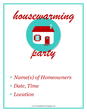 Housewarming Flyer Printable Template