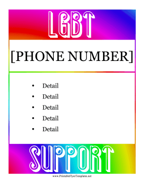 LGBT Support Services Flyer Printable Template