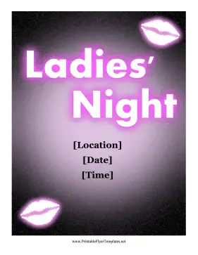 Ladies Night Flyer Printable Template