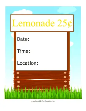 Lemonade Stand Flyer Printable Template