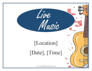 Live Music Flyer Printable Template