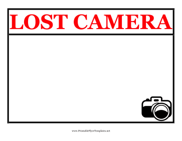 Lost Camera Flyer Printable Template