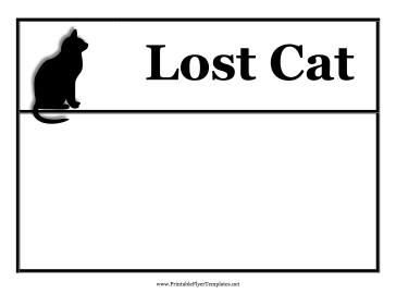 Lost Cat Flyer Printable Template