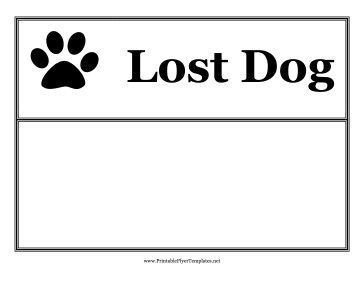 Lost Dog Flyer Printable Template