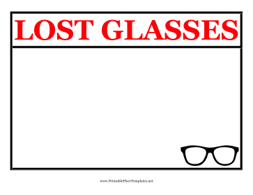 Lost Eyeglasses Flyer Printable Template