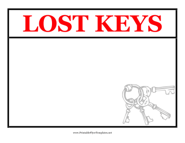 Lost Keys Flyer Printable Template