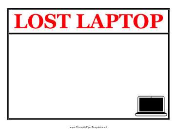 Lost Laptop Flyer Printable Template