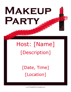 Makeup Party Flyer Printable Template
