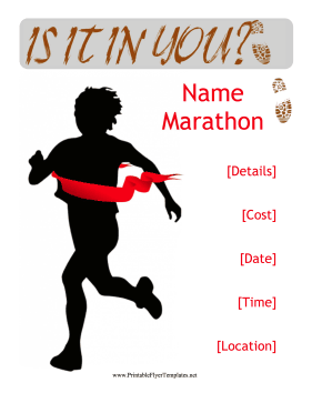 Marathon Flyer Printable Template