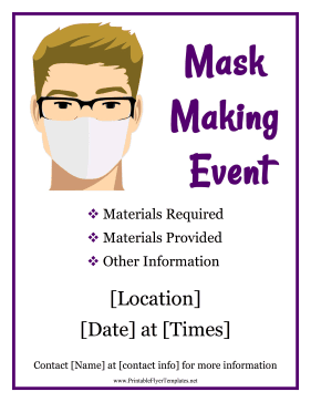 Mask-Making Event Printable Template