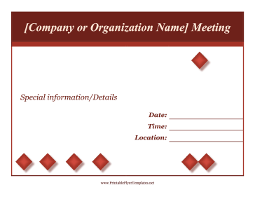 Meeting Flyer Printable Template