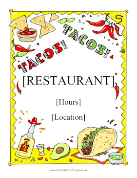 Mexican Restaurant Printable Template
