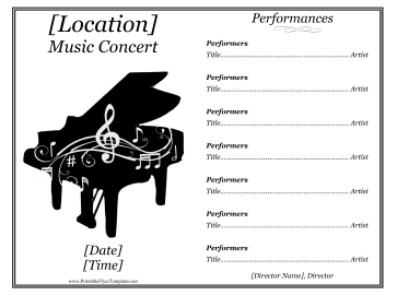 Music Recital Flyer Printable Template
