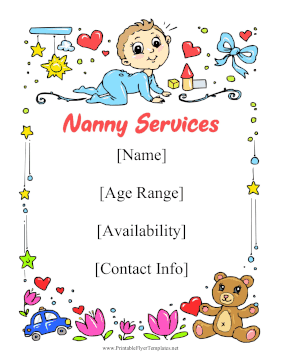 Nanny Services Printable Template