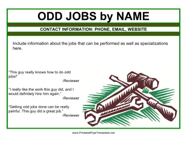Odd Jobs Flyer Printable Template