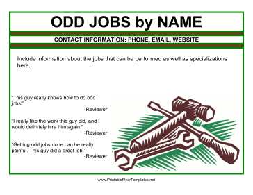 Odd Jobs Flyer Printable Template