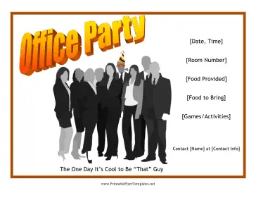 Office Party Flyer Printable Template