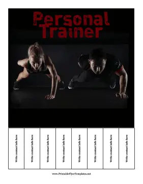Personal Trainer Tear-Off Flyer Printable Template