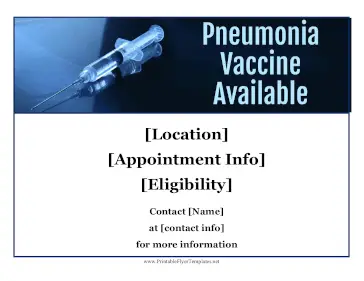 Pneumonia Vaccine Available Printable Template