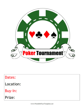 Poker Tournament Flyer Printable Template