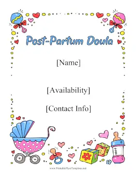 Post-Partum Doula Printable Template