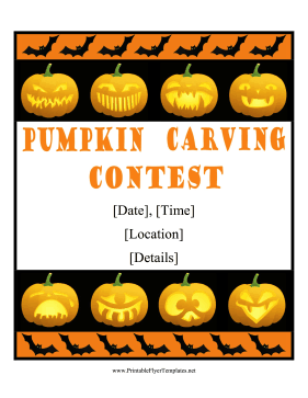 Pumpkin Carving Flyer Printable Template