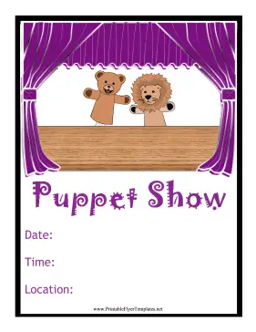 Puppet Show Flyer Printable Template