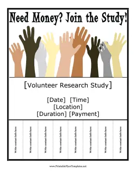 Research Study Flyer Printable Template