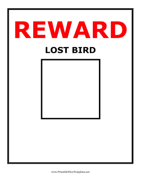 Reward Lost Bird Flyer Printable Template