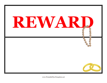Reward Lost Jewelry Flyer Printable Template
