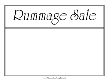 Rummage Sale Flyer Printable Template