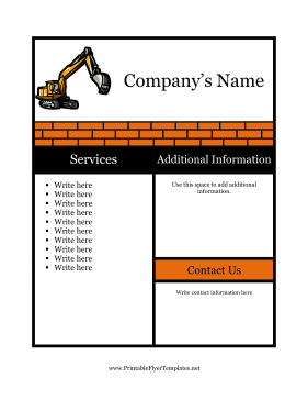 Sample Flyer For Construction Printable Template
