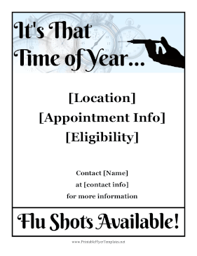 Seasonal Flu Shot Printable Template