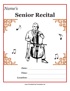 Senior Recital Flyer Printable Template