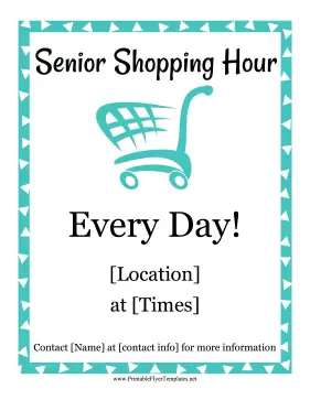 Senior Shopping Hour Printable Template