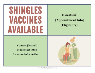 Shingles Vaccines Available Printable Template