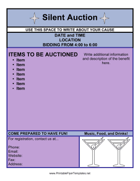 Silent Auction Flyer Printable Template