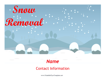 Snow Removal Services Flyer Printable Template