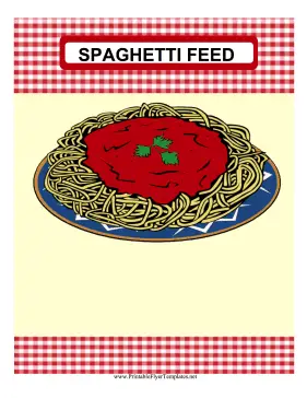 Spaghetti Feed Fundraiser Flyer Printable Template