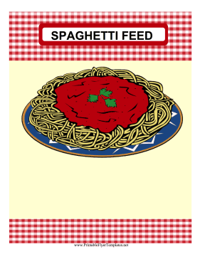 Spaghetti Feed Fundraiser Flyer Printable Template