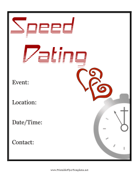 Speed Dating Flyer Printable Template